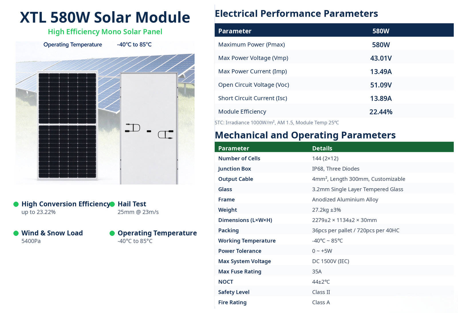 XTL 580W Solar Module
