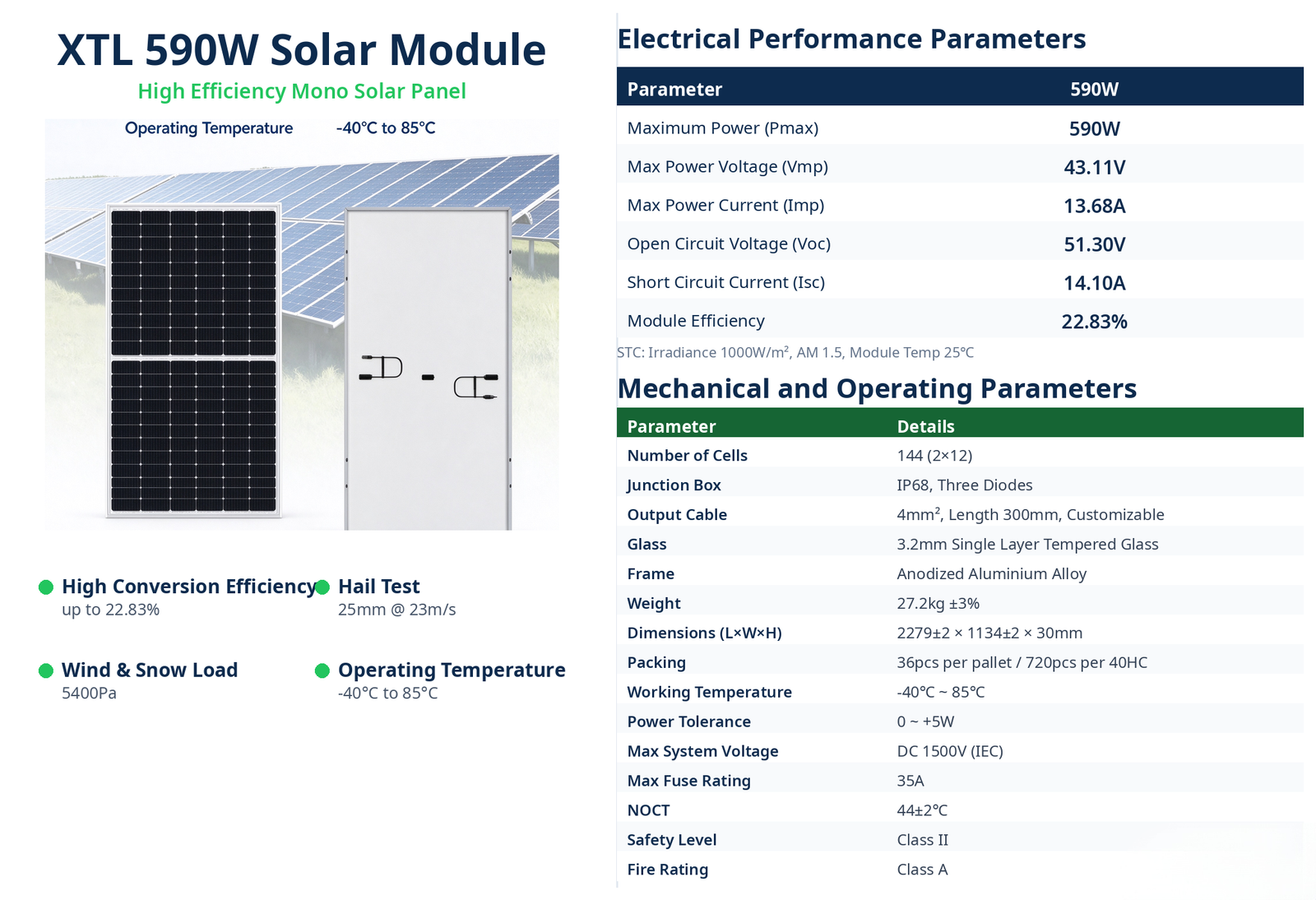 XTL 590W Solar Module